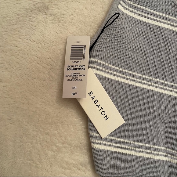 SCULPT KNIT SQUARENECK Babaton NWT tank top blue aritzia cami - Picture 4 of 7